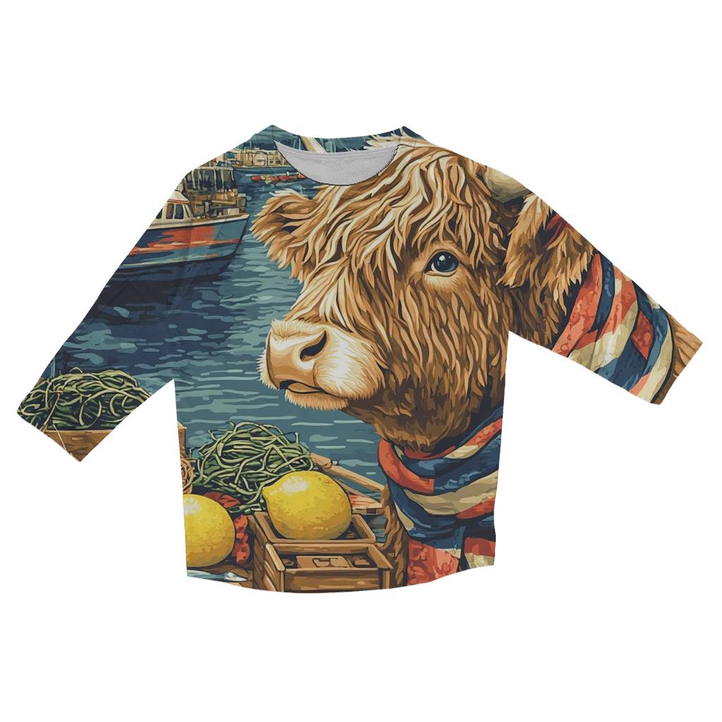 Harbor Market Highland Cow custom 3/4 sleeve shirts