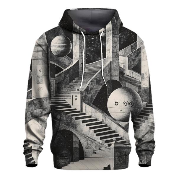 M C Escher Inspired Solar System Staircase Observatory premium hoodies