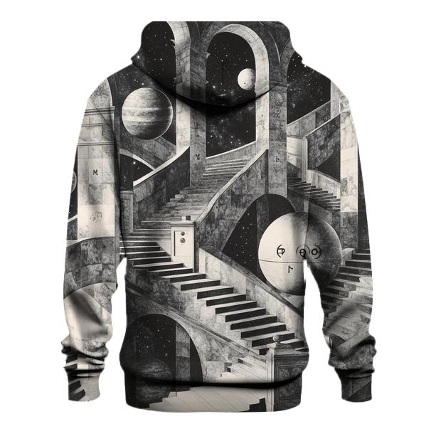 M C Escher Inspired Solar System Staircase Observatory premium hoodies