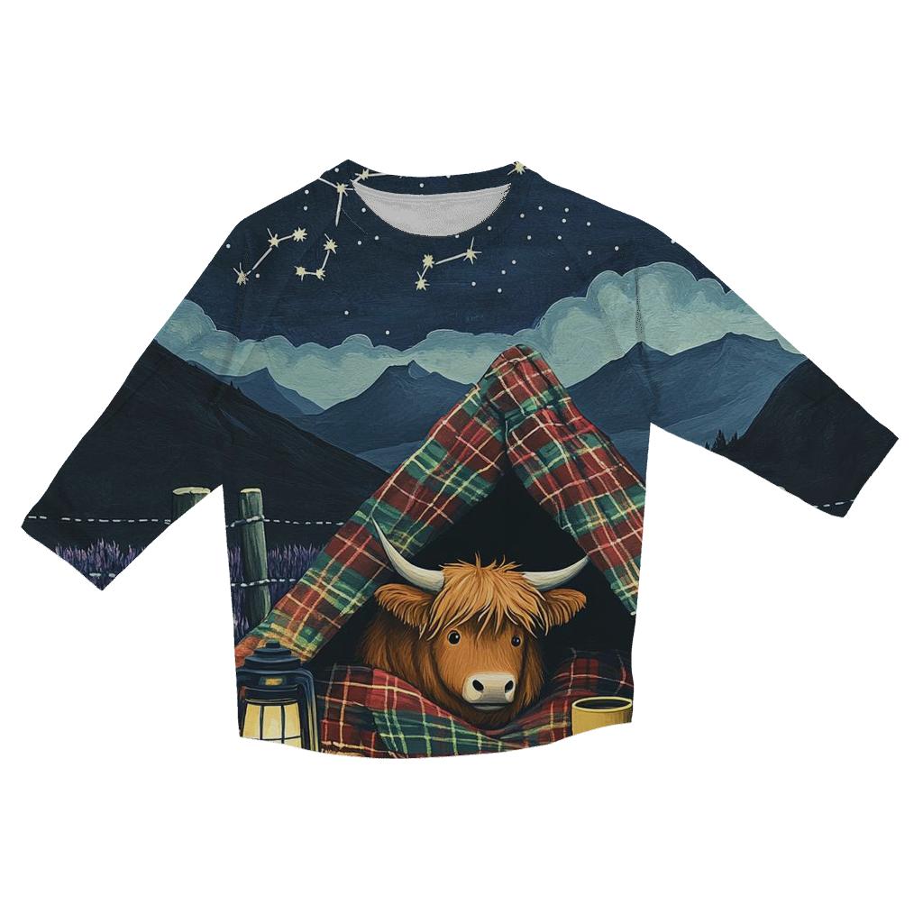 Stargazer Highland Cow Blanket Fort cotton quarter sleeve shirts