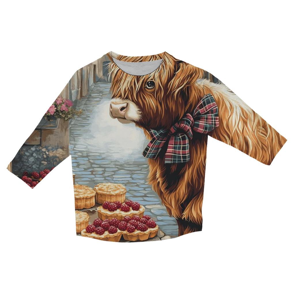 Highland Cow Bakery Window Dream custom 3/4 sleeve shirts