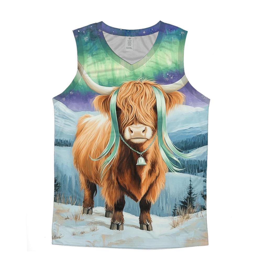 Aurora Braids Highland Cow sports performance tank tops
