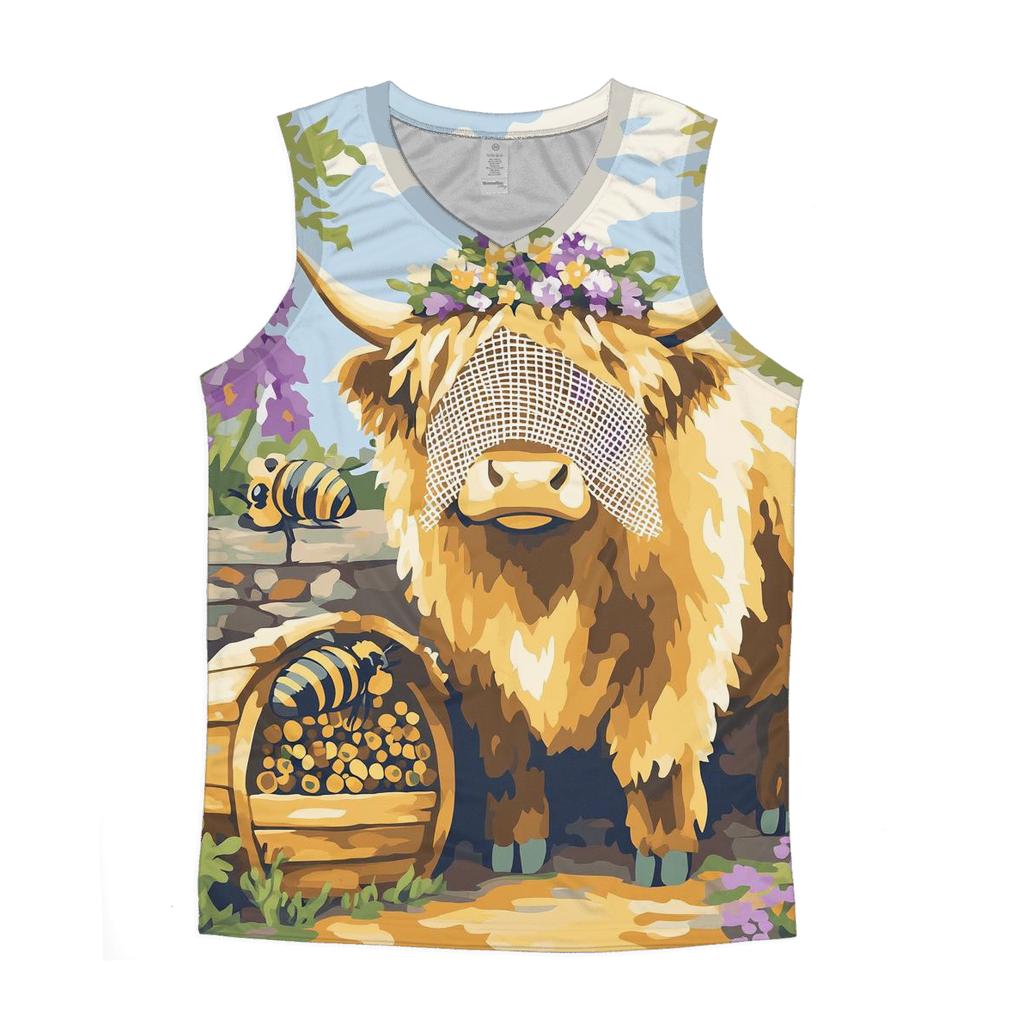 Highland Cow Bee Garden Guardian trendy fitted tank tops