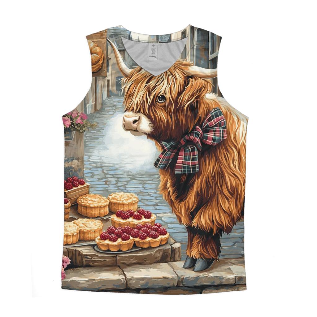 Highland Cow Bakery Window Dream personalized athletic tanks