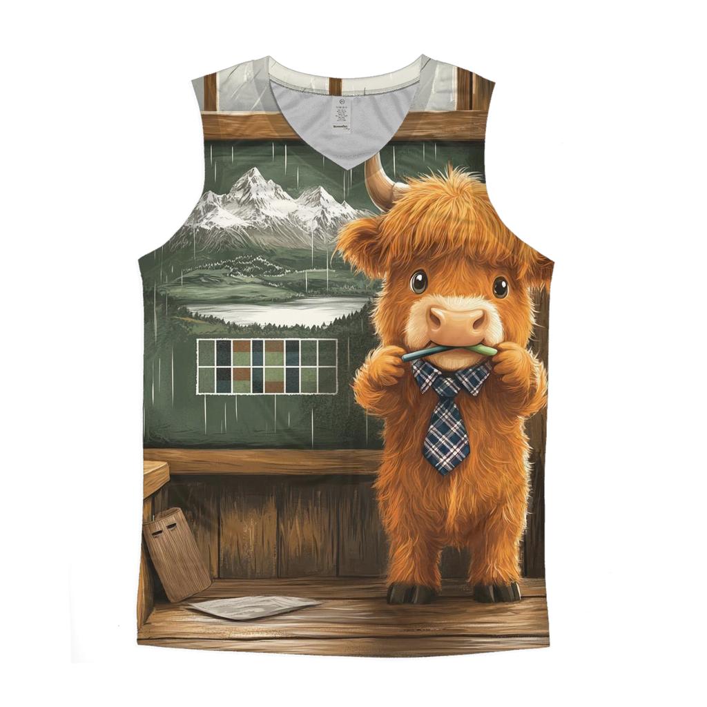 Highland Cow Classroom Chalkboard stylish racerback tanks