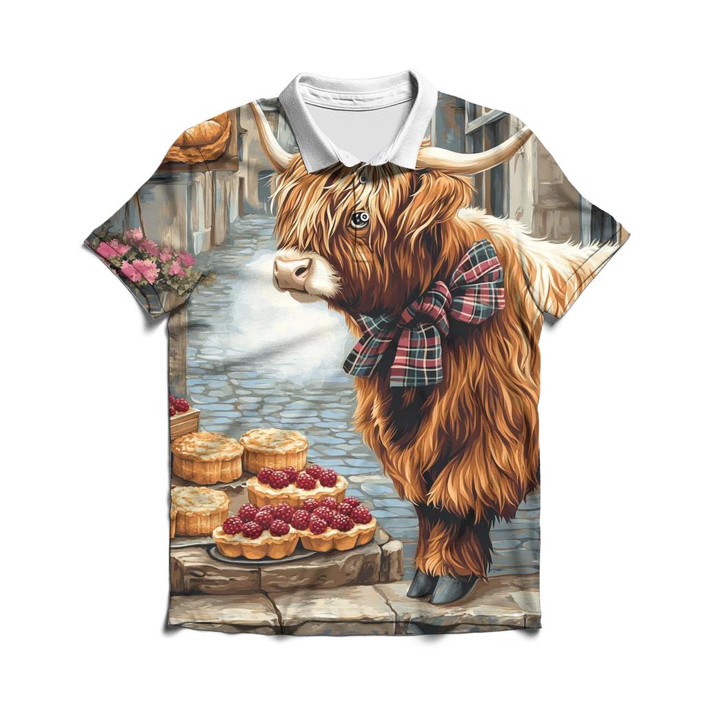 Highland Cow Bakery Window Dream classic pique polos