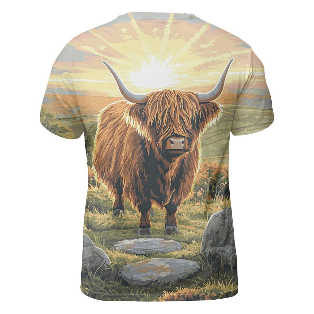 Highland Cow At The Stone Circle Dawn personalized full print shirts