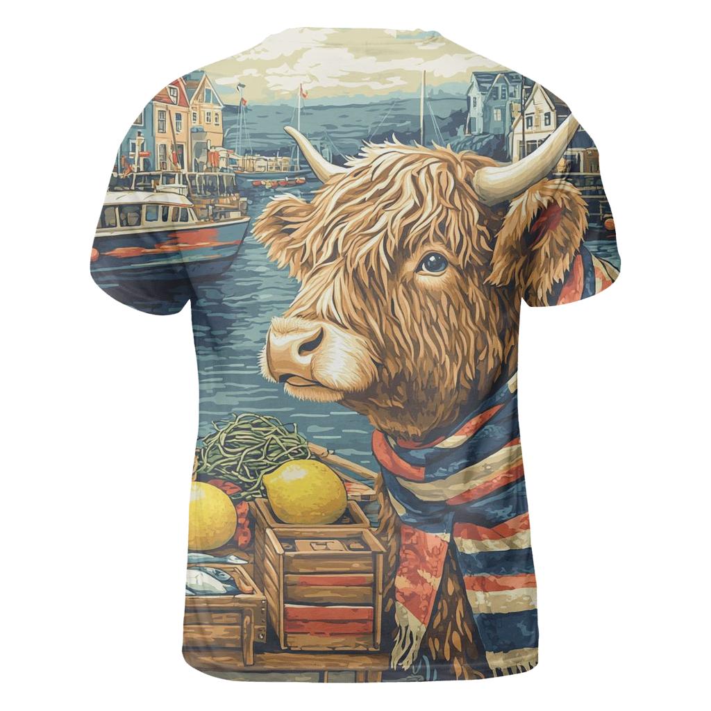 Harbor Market Highland Cow artistic all-over print tops