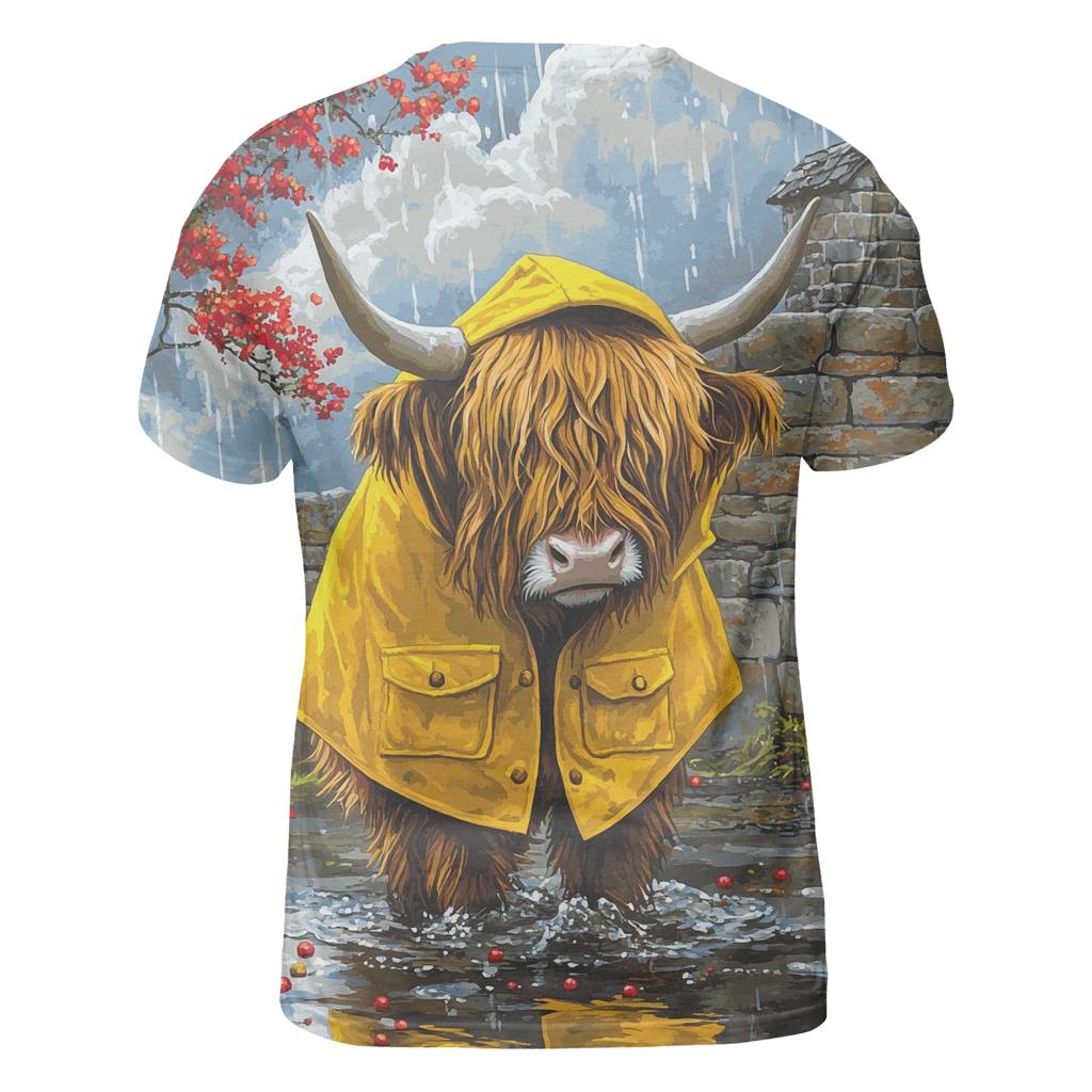 Highland Cow Raincoat Parade custom all-over print shirts