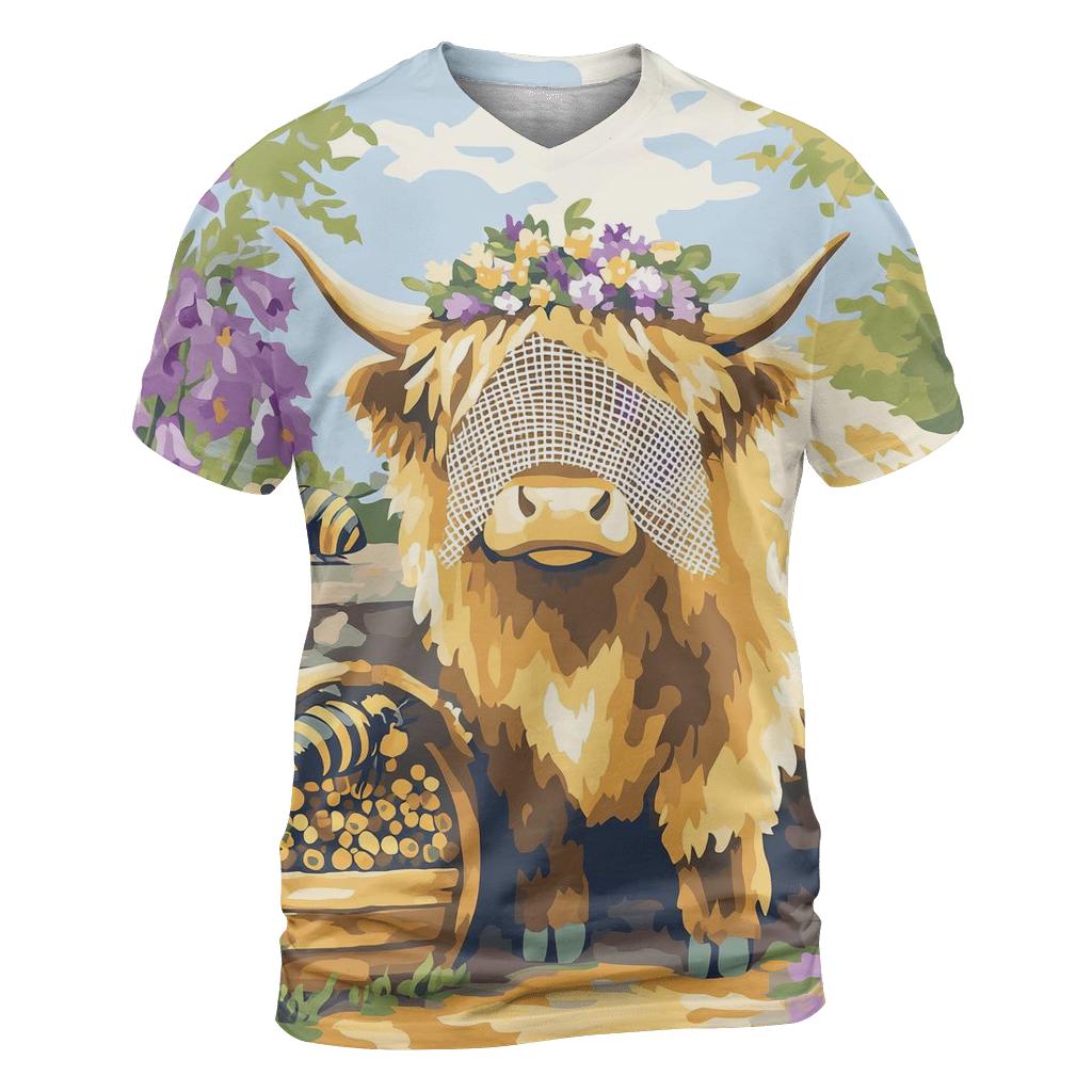Highland Cow Bee Garden Guardian custom all-over print shirts