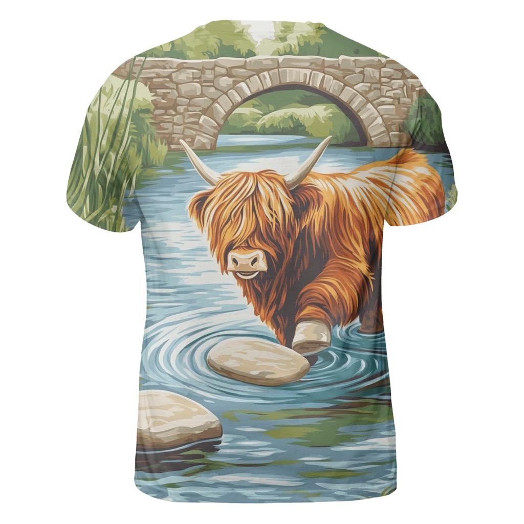 Highland Cow River Stone Skipper personalized full print shirts