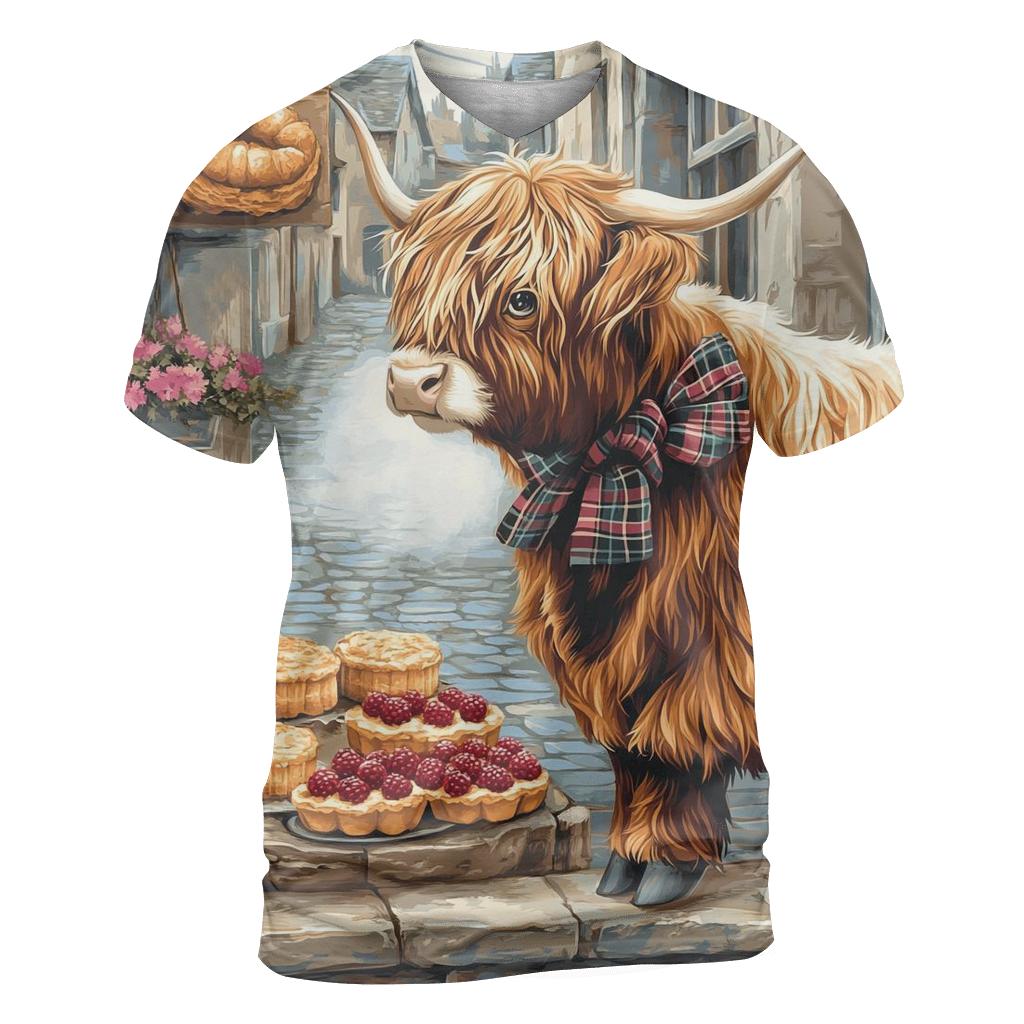 Highland Cow Bakery Window Dream artistic all-over print tops