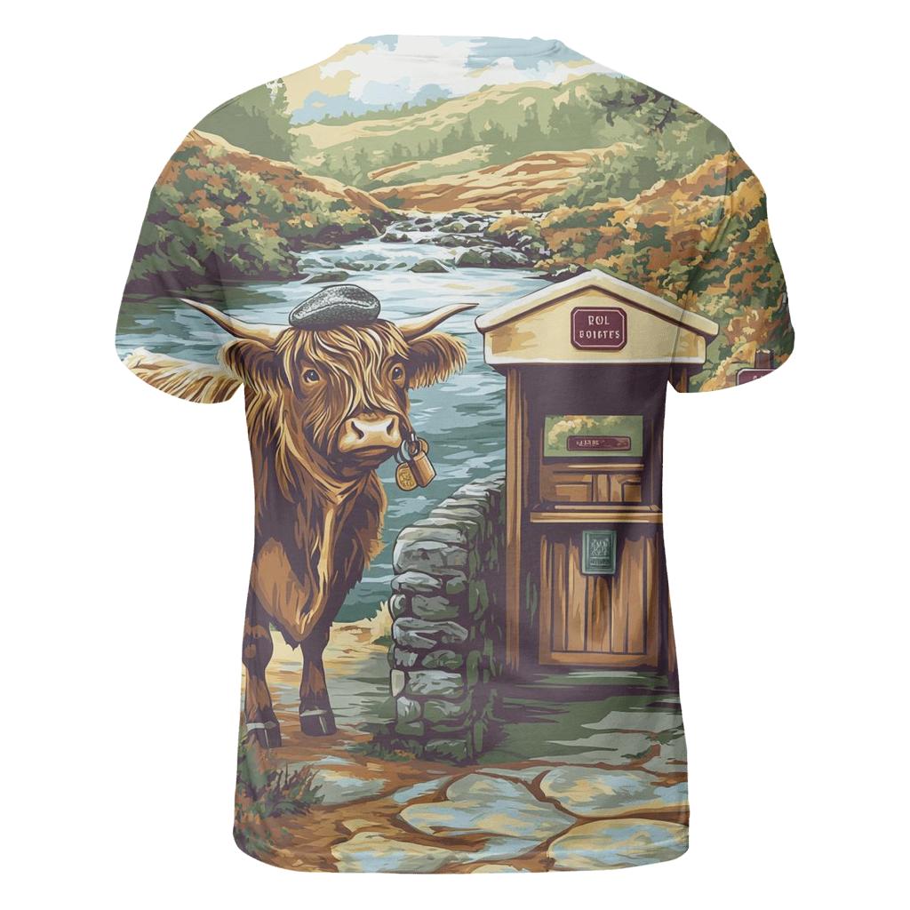 Highland Cow Bridge Tollkeeper designer pattern shirts