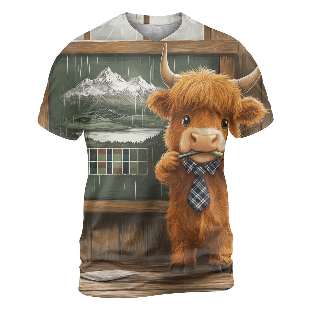 Highland Cow Classroom Chalkboard custom all-over print shirts