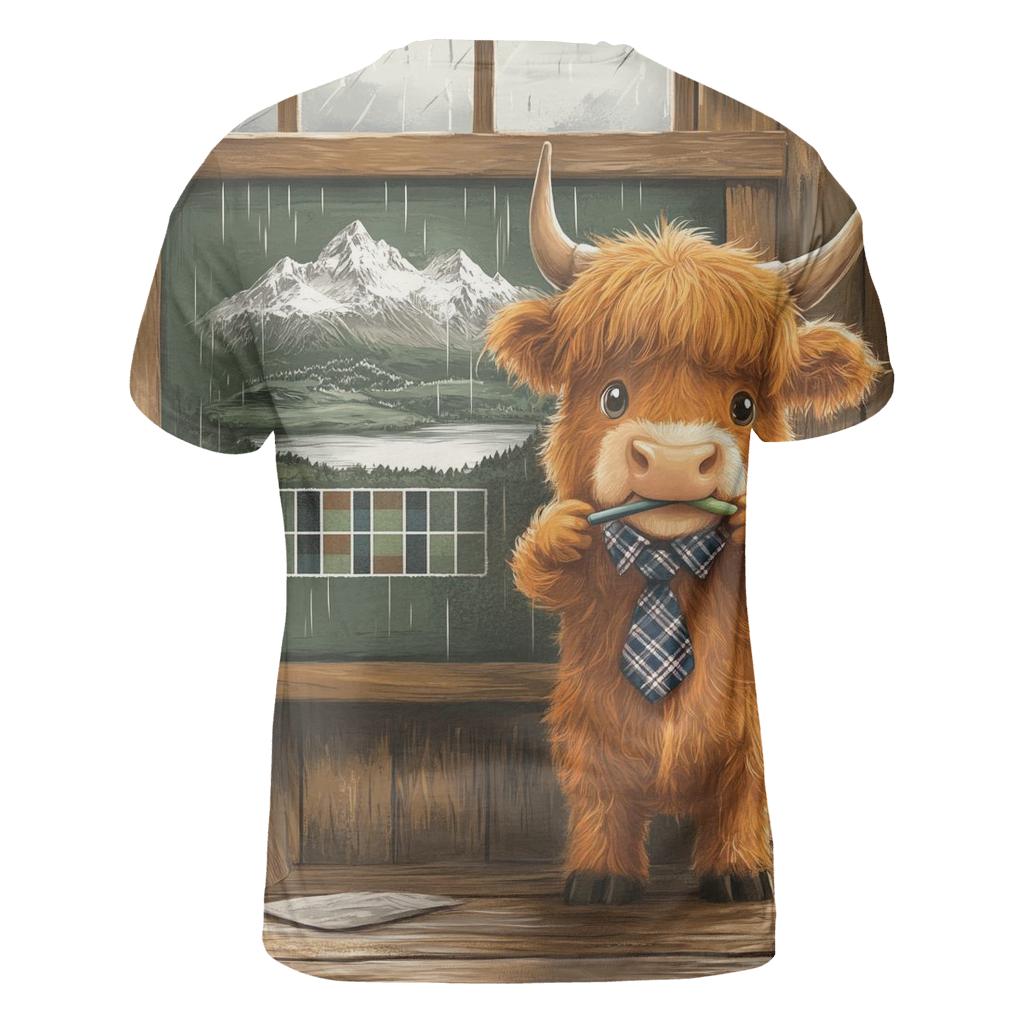Highland Cow Classroom Chalkboard custom all-over print shirts