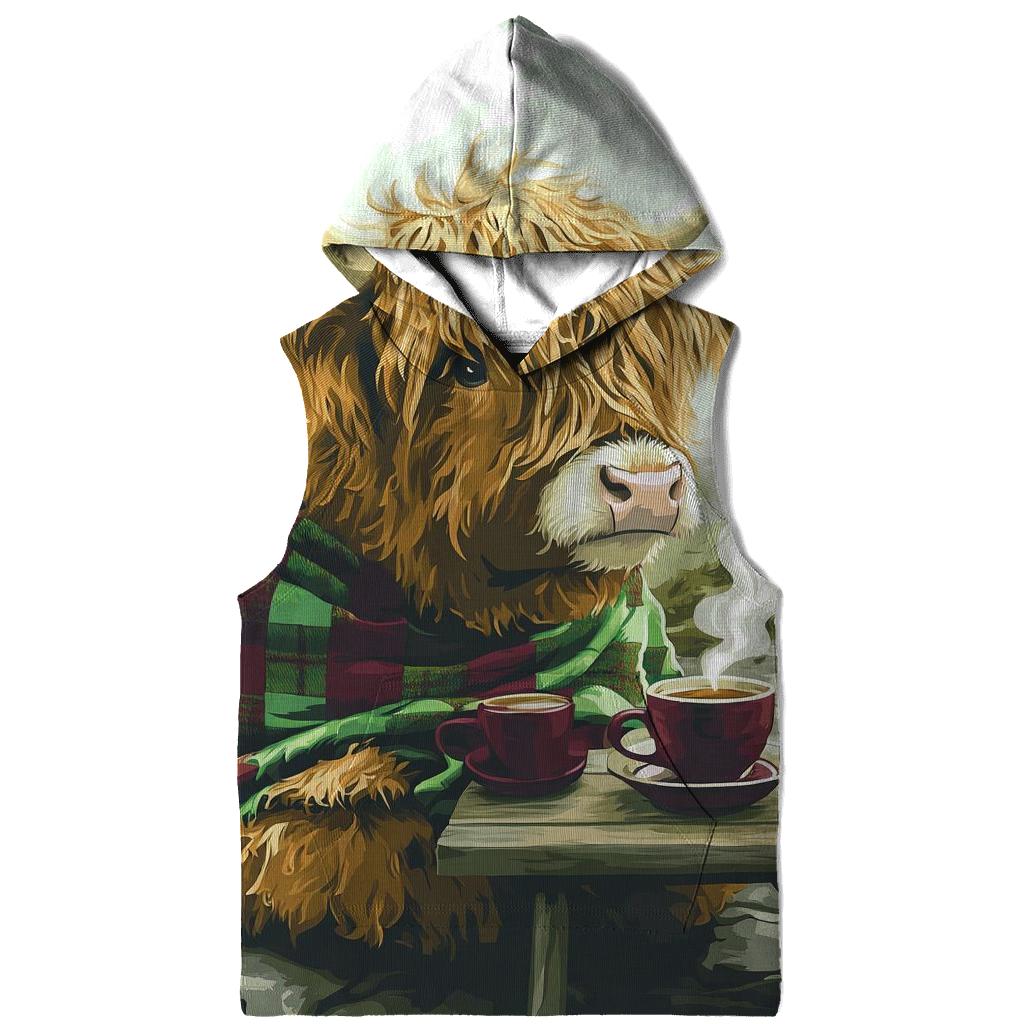 Tea Time With Highland Cow In The Croft custom hoodies