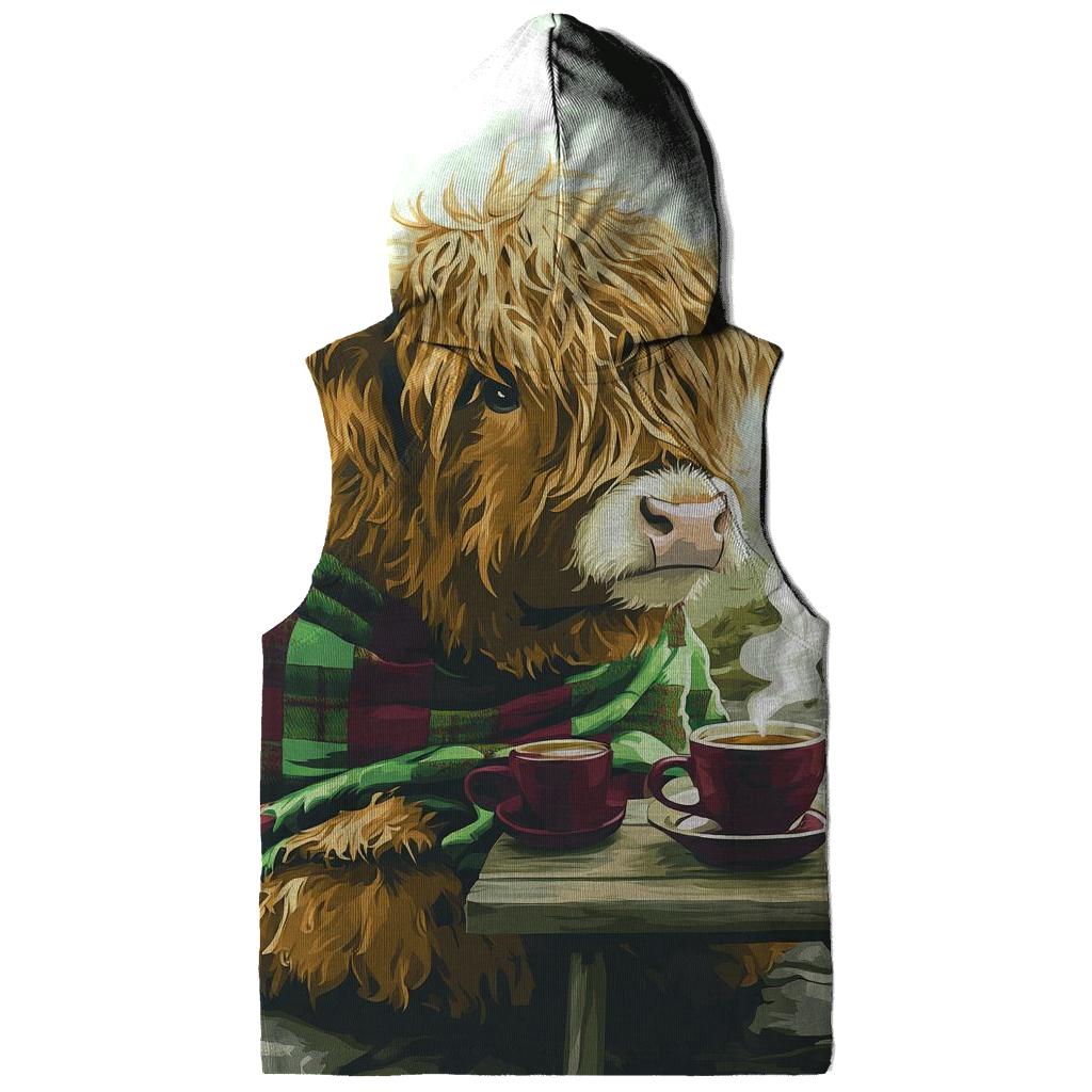 Tea Time With Highland Cow In The Croft custom hoodies