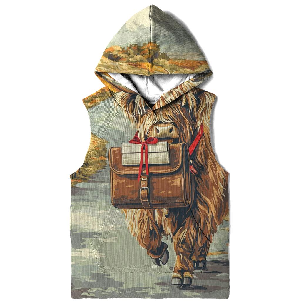 Highland Cow On The Mail Run zip-up hoodies