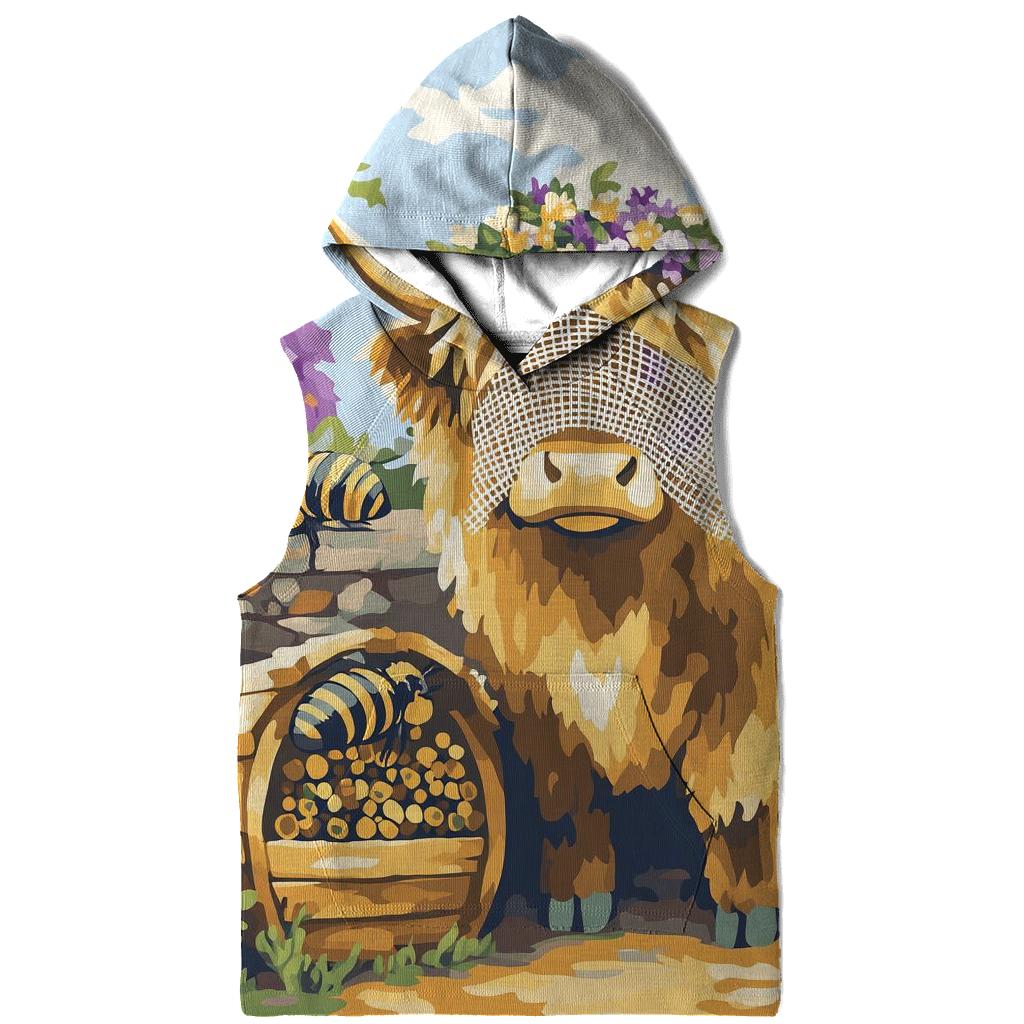 Highland Cow Bee Garden Guardian printed hoodies