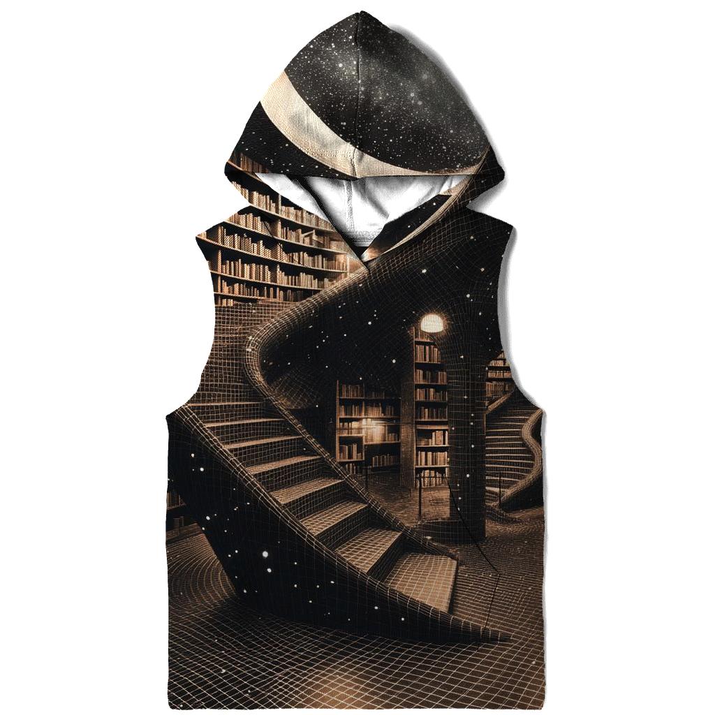 MC Escher Inspired Cosmic Library Staircase premium hoodies