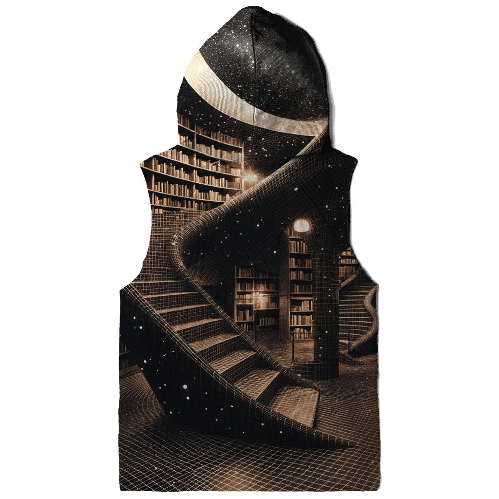 MC Escher Inspired Cosmic Library Staircase premium hoodies