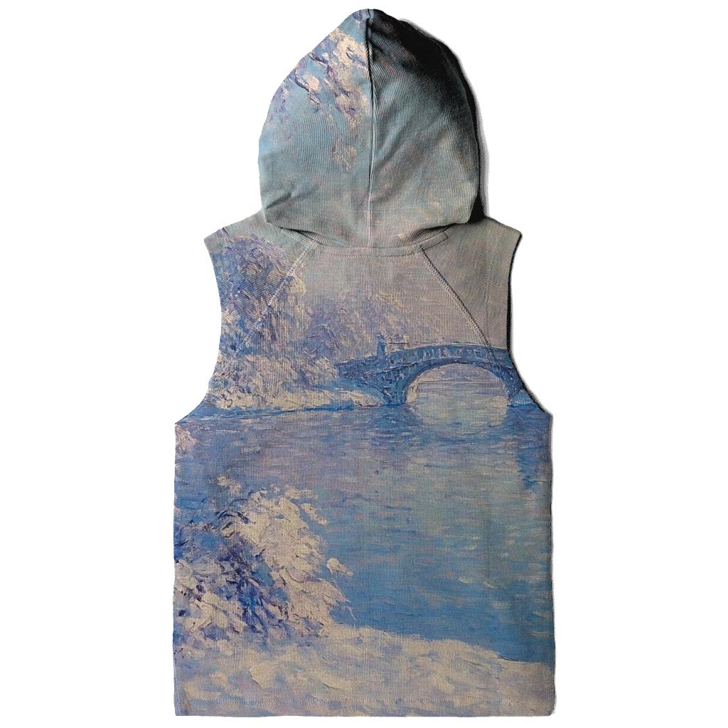 Claude Monet Inspired Aurora Over Winter River custom hoodies