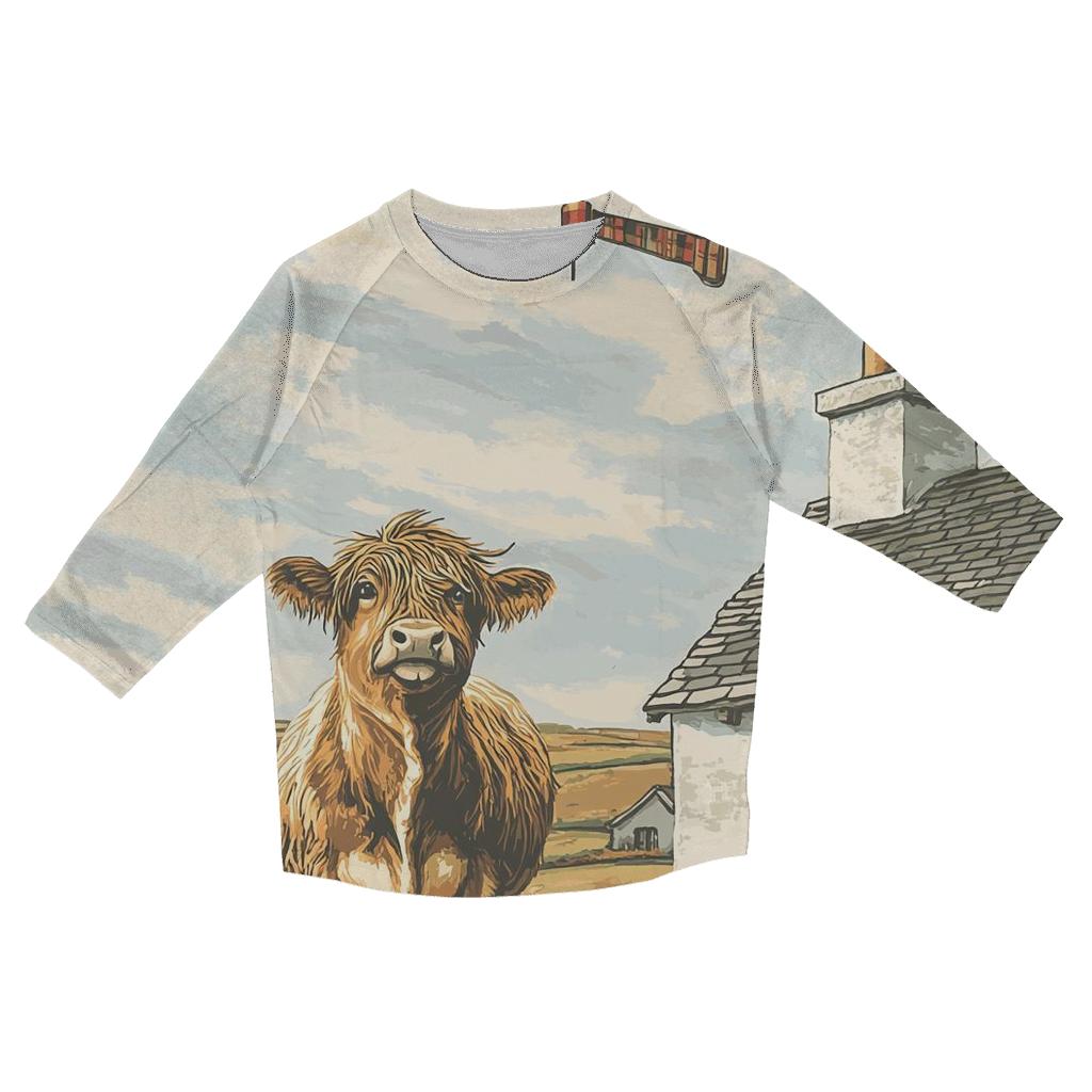 Highland Cow Weather Vane Rooftop stylish quarter sleeve tops