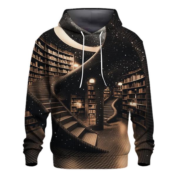 MC Escher Inspired Cosmic Library Staircase heavyweight hoodies