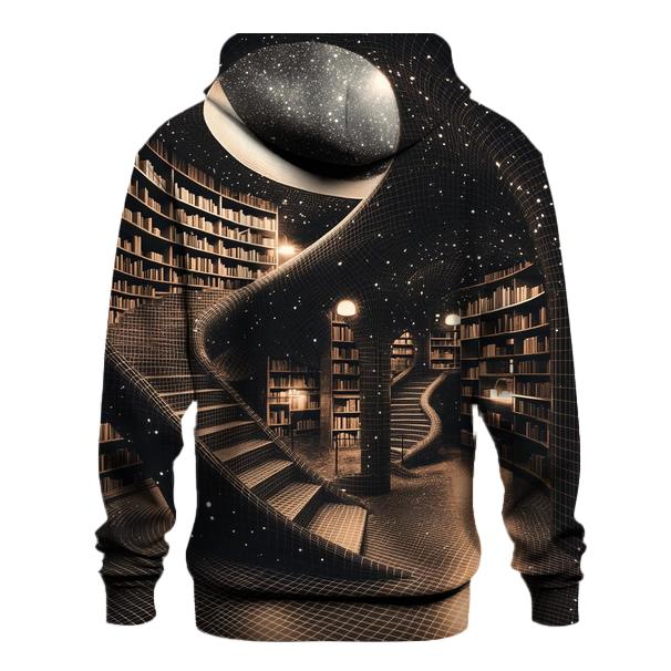 MC Escher Inspired Cosmic Library Staircase heavyweight hoodies