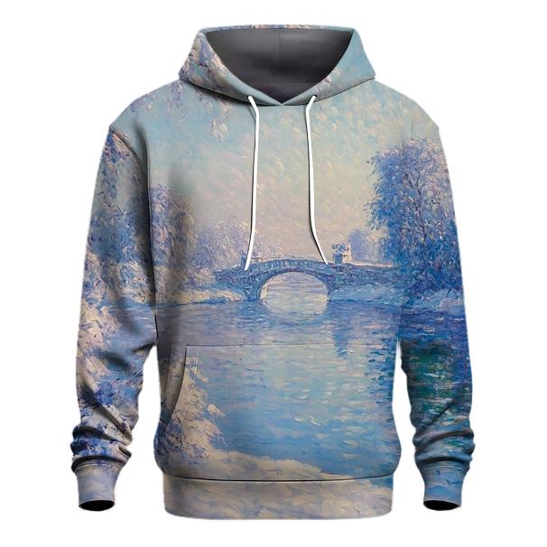 Claude Monet Inspired Aurora Over Winter River zip-up hoodies