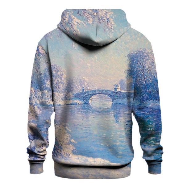 Claude Monet Inspired Aurora Over Winter River zip-up hoodies