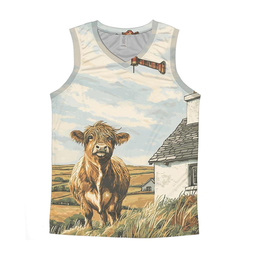 Highland Cow Weather Vane Rooftop trendy fitted tank tops