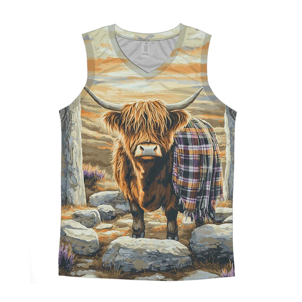 Highland Cow And The Stone Circle Keeper custom tank tops