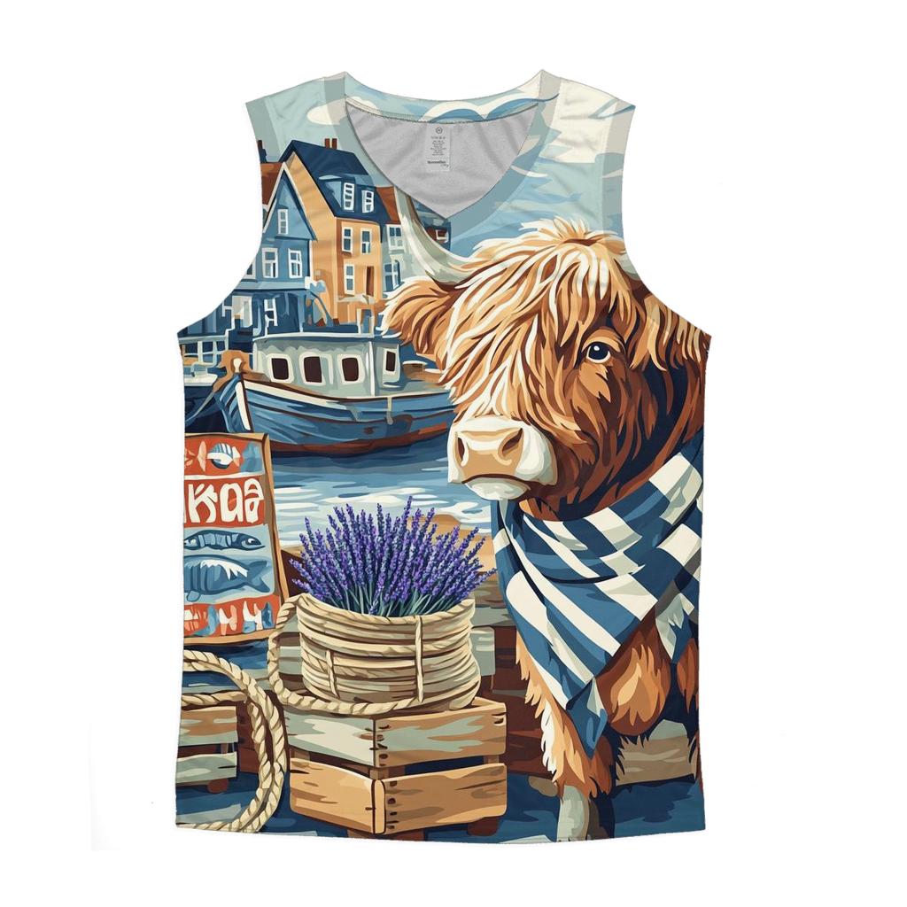 Harbor Market Highland Cow sports performance tank tops