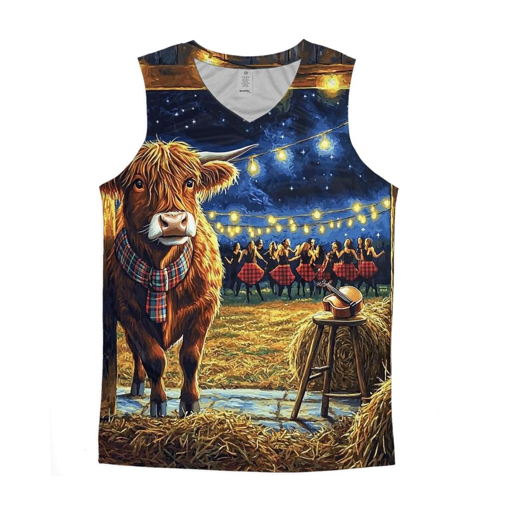 Ceilidh Dance Barn Highland Cow casual summer tank tops