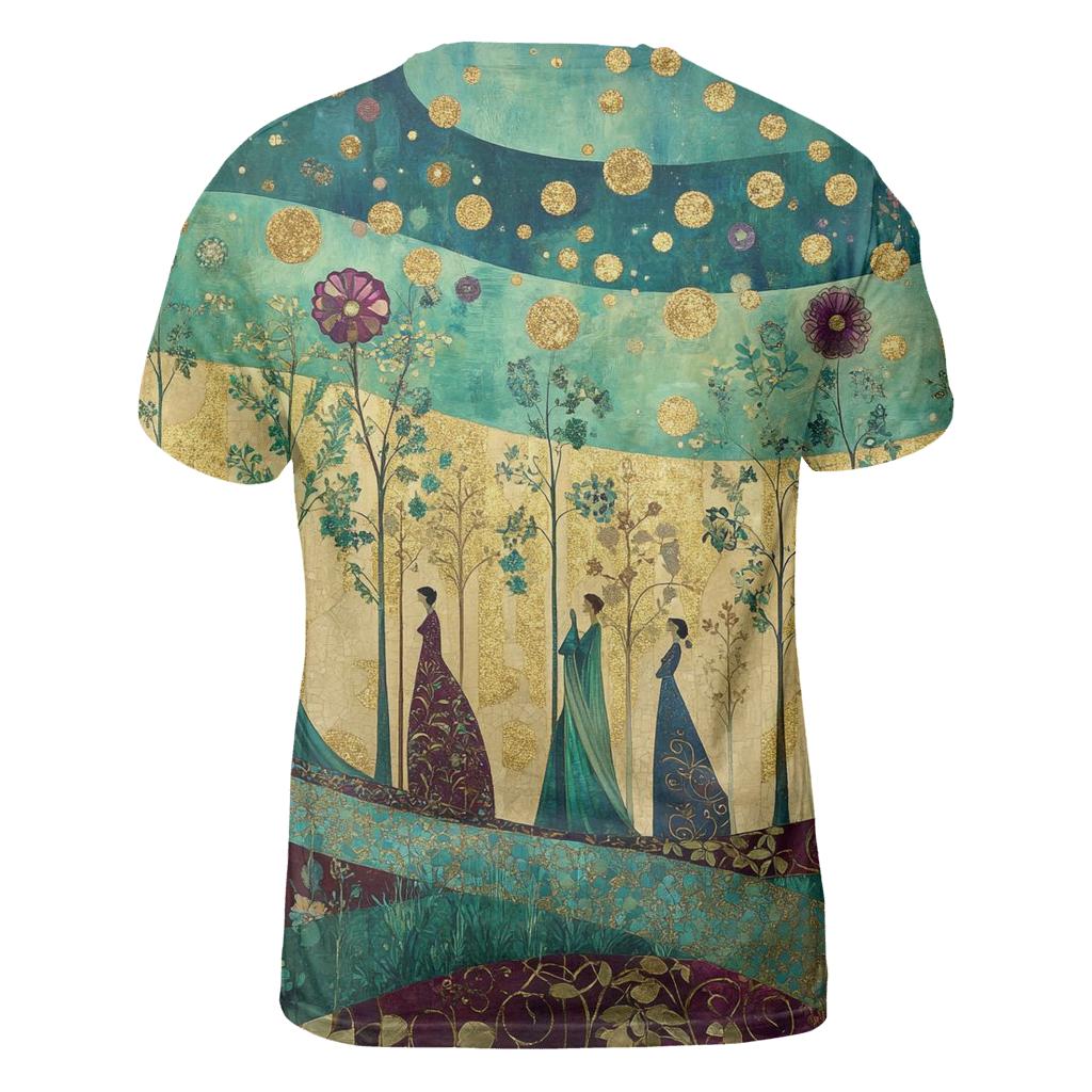 Gustav Klimt Inspired Aurora Garden Festival creative print fashion shirts