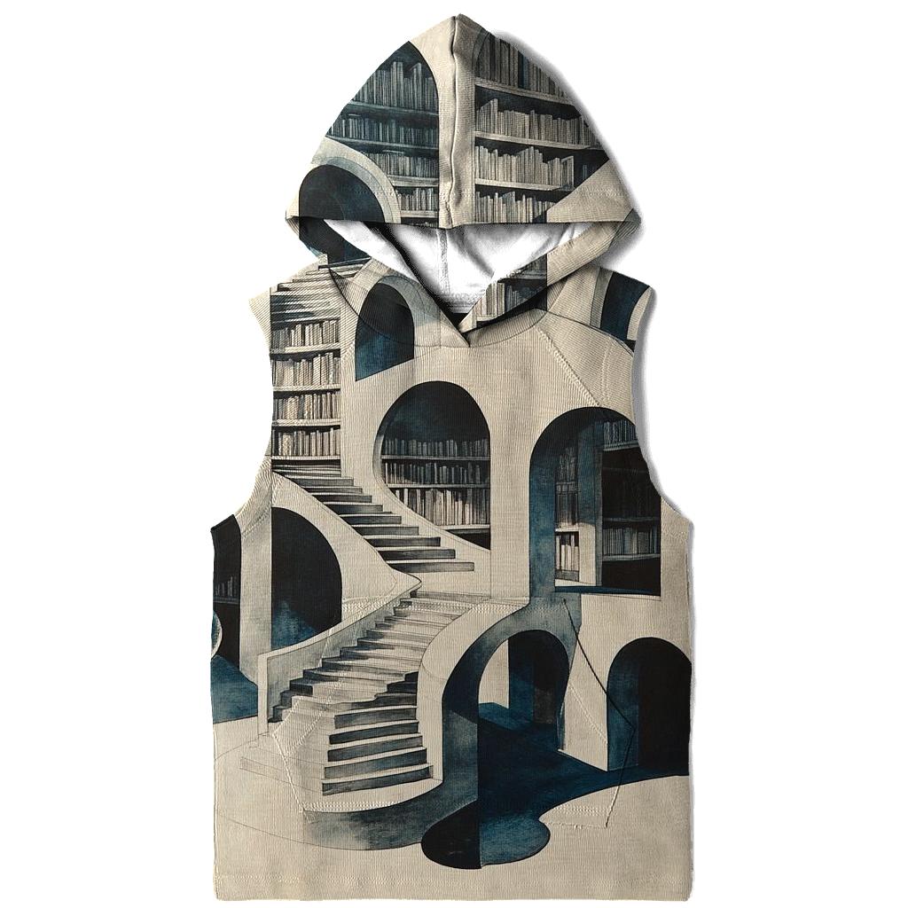 MC Escher Inspired Infinite Library Of Planets graphic hoodies