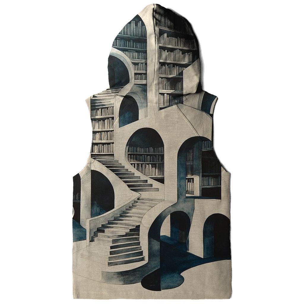 MC Escher Inspired Infinite Library Of Planets graphic hoodies