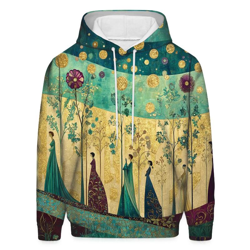 Gustav Klimt Inspired Aurora Garden Festival printed hoodies