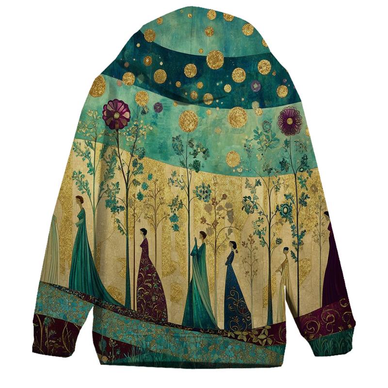 Gustav Klimt Inspired Aurora Garden Festival printed hoodies