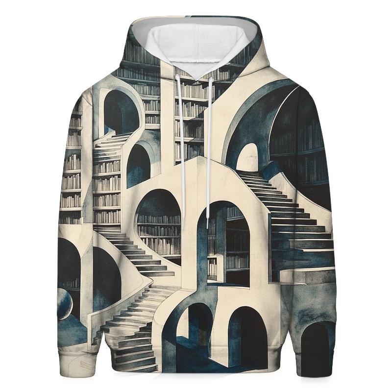 MC Escher Inspired Infinite Library Of Planets pullover hoodies