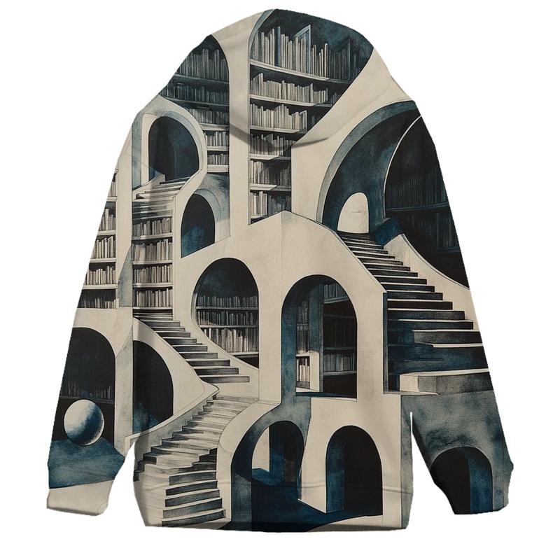 MC Escher Inspired Infinite Library Of Planets pullover hoodies