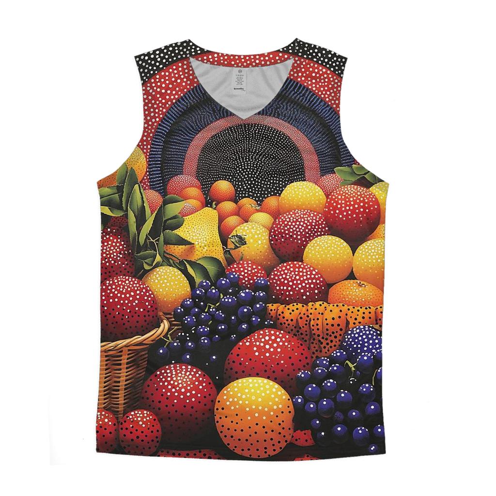 Yayoi Kusama Inspired Cosmic Fruit Market sports performance tank tops