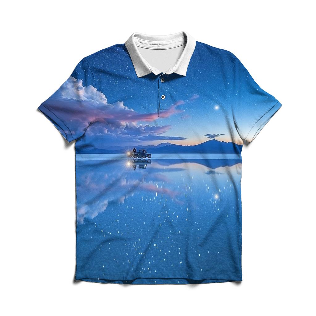 Salar De Uyuni Reflective Expanse casual sports polo shirts