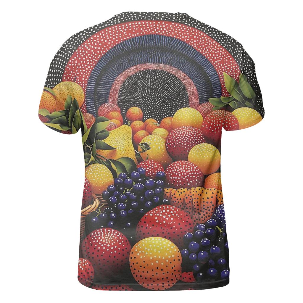 Yayoi Kusama Inspired Cosmic Fruit Market custom all-over print shirts