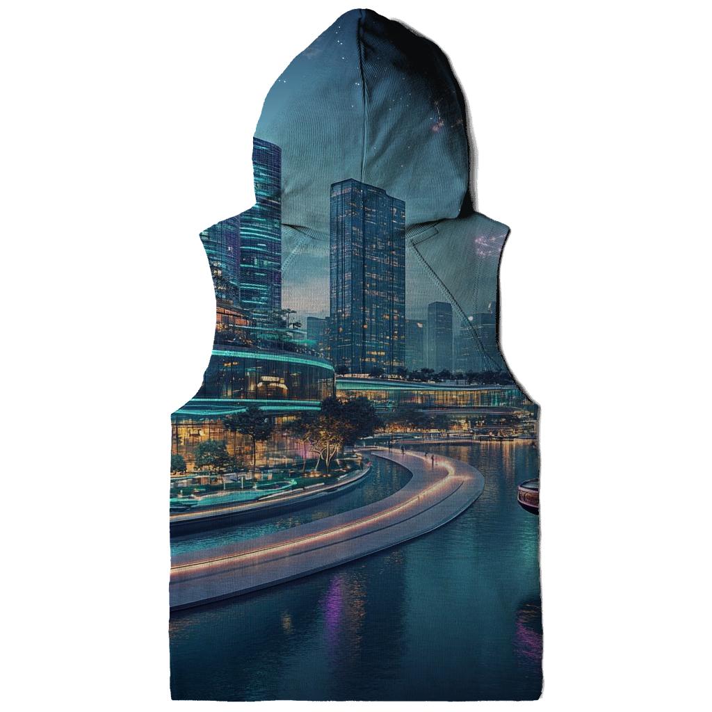 Neon Harbor Of Future Singapore graphic hoodies