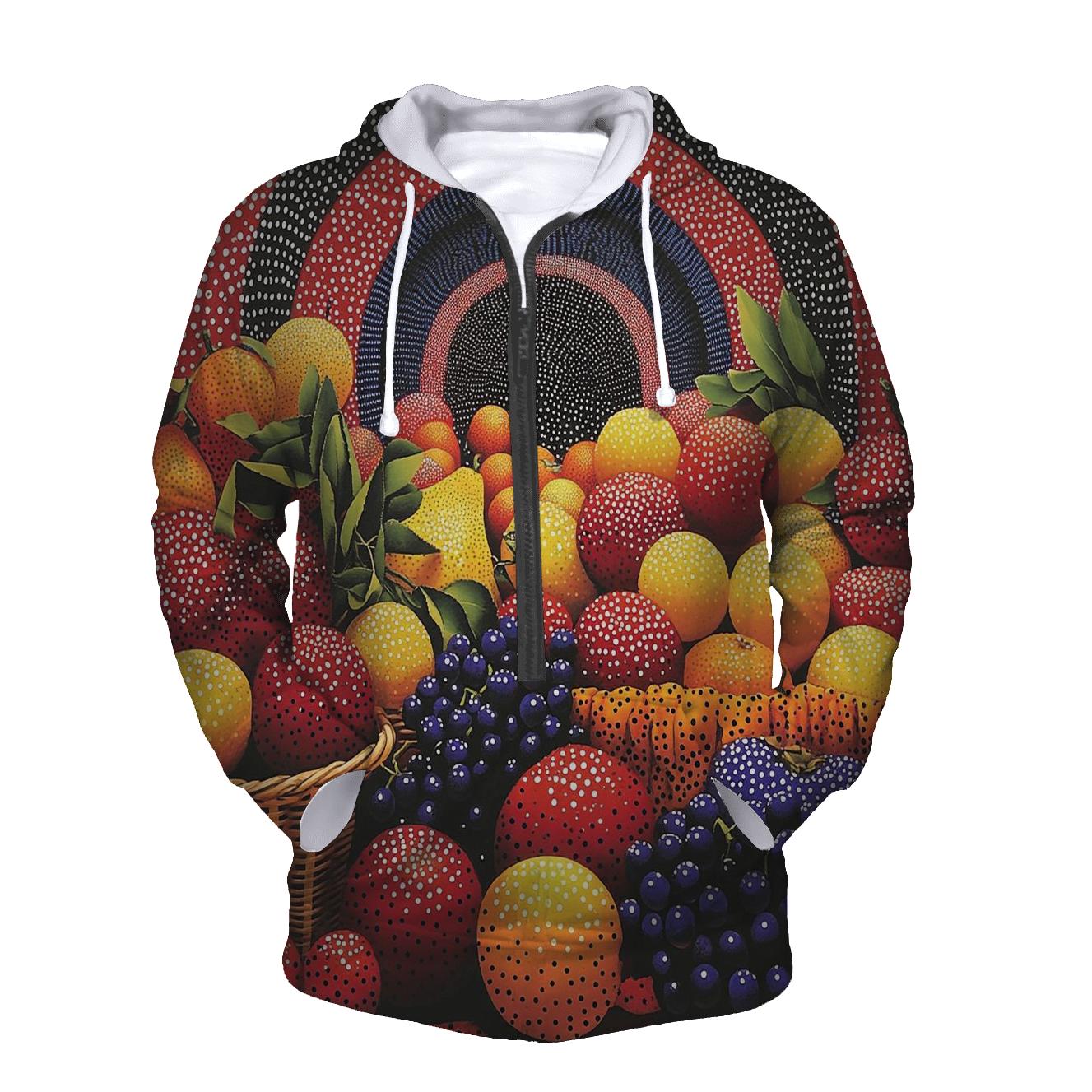 Yayoi Kusama Inspired Cosmic Fruit Market premium hoodies