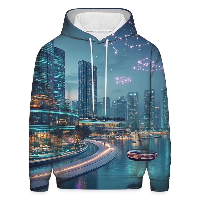 Neon Harbor Of Future Singapore hoodie designs