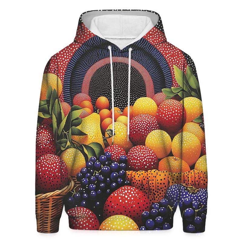 Yayoi Kusama Inspired Cosmic Fruit Market hoodie designs