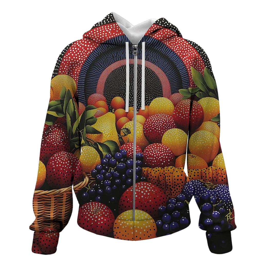 Yayoi Kusama Inspired Cosmic Fruit Market hoodies fashion